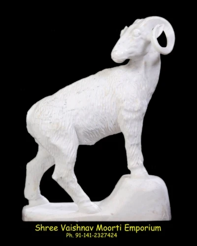 Marble Goat Statue For Home Décor