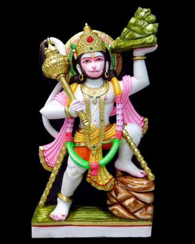Colorful Hanuman Ji Marble Moorti For Temple