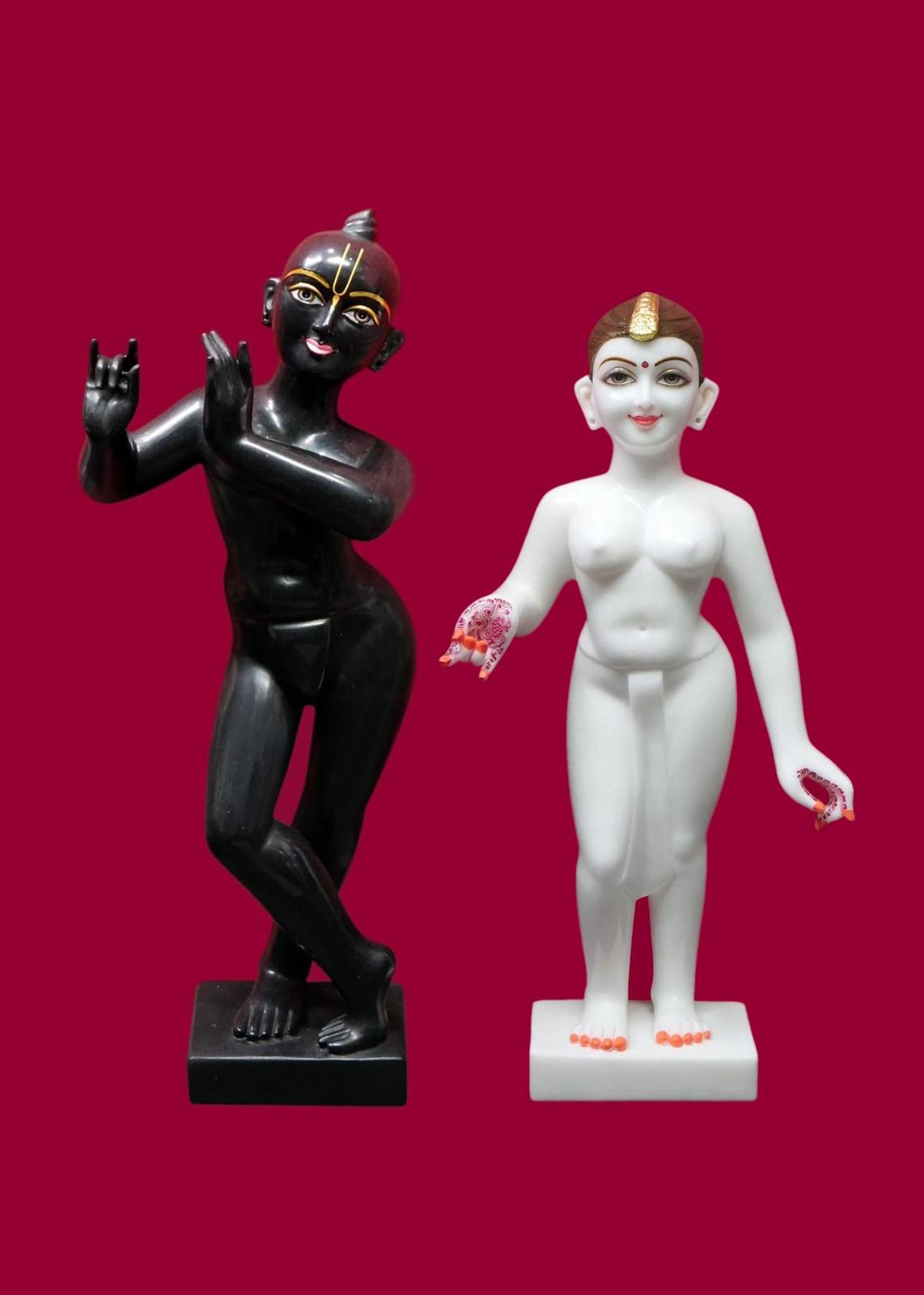 Iskon Radha Krishna Black and White Statues