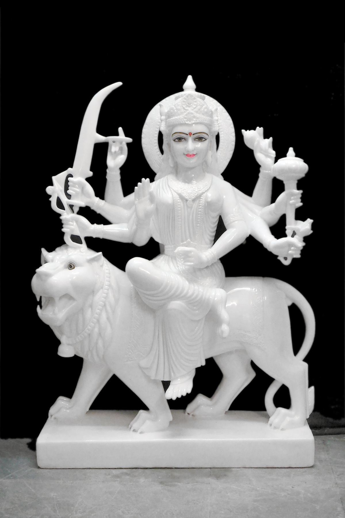 White Marble Durga Maa Statue For Home