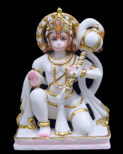 Marble Hanuman ji Sitting in Ashirwad Position