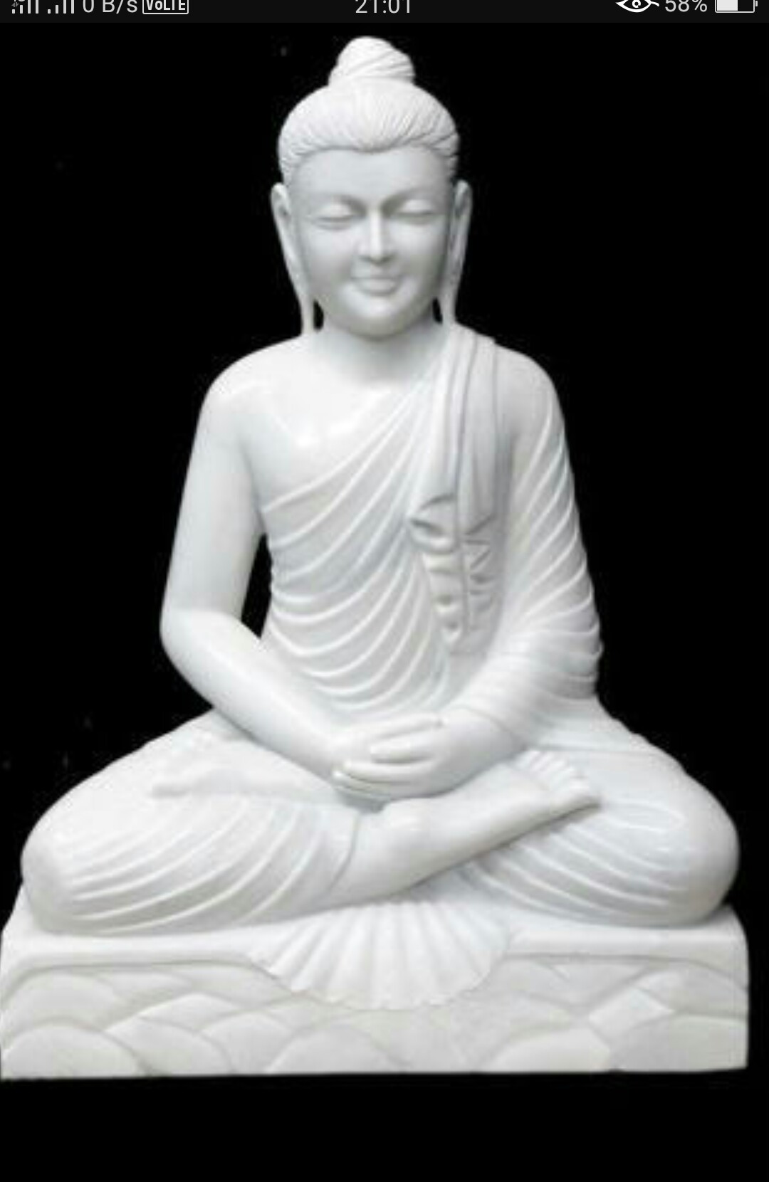 Vietnam Marble Buddha Statue in Dhyan Mudra
