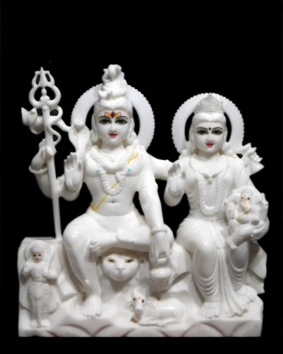 White Marble Shiv Pariwar For Home