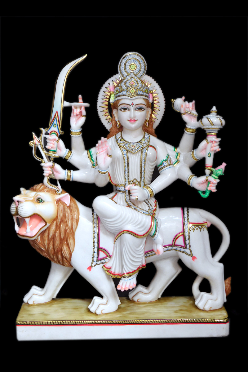 Makrana Marble Durga Maa Statue For Temple