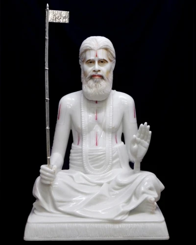 White Marble Maharaj Murti In Dhyan Mudra
