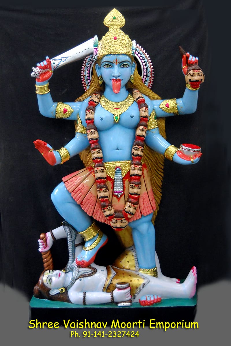 Marble Kaali Maa Marble Statue For Temple