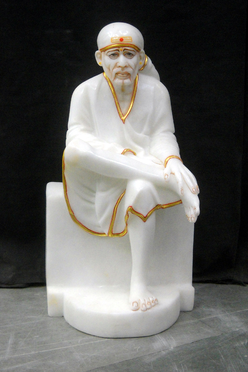 Sai Baba Marble Statue With Golden Work